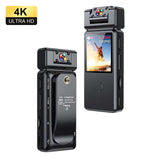 Ultra HD body camera with 1080P display, auto zoom, and compact clip-on design for clear recording.
