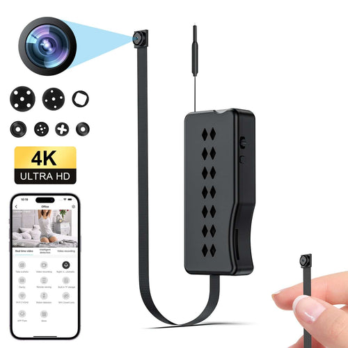 Mini WiFi camera module with 4K Ultra HD capability, designed for discreet DIY surveillance installation.