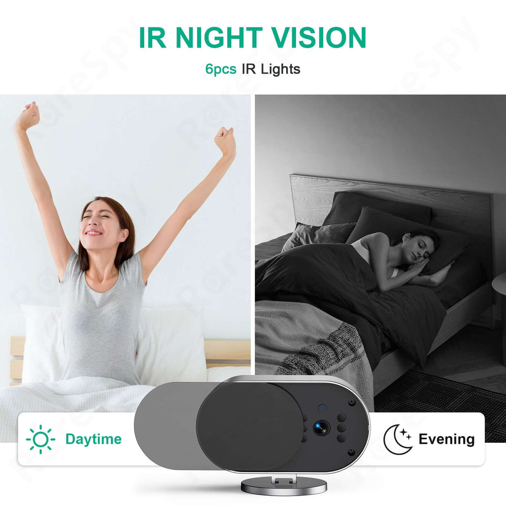 4K WiFi Clock Camera with Night Vision, Motion Detection & Remote Viewing