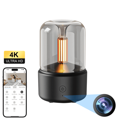 Full HD WiFi Aroma Diffuser Camera with Motion Detection, 4K Ultra HD camera and stylish design.