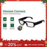 4K Recording Glasses - 90° Wide-Angle POV Camera with Loop Recording and 4-Hour Battery