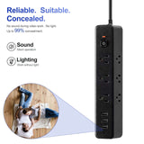 WiFi hidden camera power strip with USB ports, 1080P HD surveillance, silent operation, ideal for discreet monitoring.