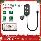 2K HD USB Night Light Camera - Wireless Recorder with Night Vision, Motion Detection & 15H Battery