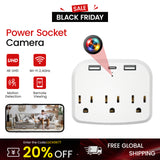 WiFi Multifunctional Wall Socket Camera with USB Charging, Motion Detection & 64GB Storage