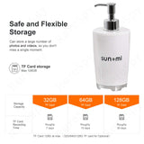 Hand sanitizer camera storage options, supporting TF cards up to 128GB, offering flexible recording times.