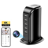 5-Port USB Charging Tower with hidden 1080P camera for discreet surveillance and fast charging capabilities.