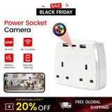 WiFi 1080P UK Wall Outlet Camera with USB Ports for Remote Home Monitoring
