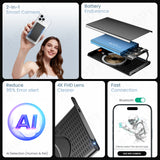 4K HD Spy Camera Power Bank with Wireless Charging & WiFi Remote View - AI Motion Detection for Pet/Nanny Monitoring