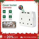 WiFi 1080P UK Wandsteckdosenkamera mit USB-Anschlüssen für die Fernüberwachung des Hauses
