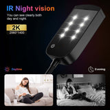 USB night light spy camera with 2K HD recording, IR night vision, and day/night functionality.