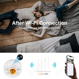 Couple relaxing at home, showing E27 WiFi bulb base spy camera capabilities for real-time video monitoring.