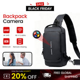 1080P WiFi Backpack Camera with Motion Sensing and 15-Hour Battery