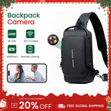 1080P WiFi 背包攝影機，配備動作感應和 15 小時電池