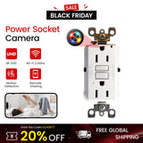 GFCI Outlet Camera with 1080P WiFi, Motion Alerts & 64GB Memory