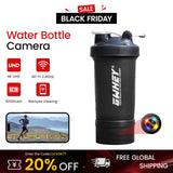 Protein Shaker Bottle with 1080P WiFi Camera, 64GB Storage, and Motion Alerts