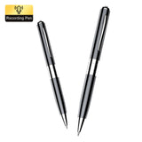 Writable voice recorder pen set showcasing sleek design with recording icon, ideal for discreet audio capture.