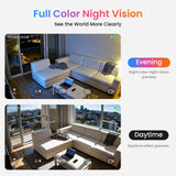 Full color night vision comparison between evening and daytime for WiFi Pinhole Hidden Camera surveillance.