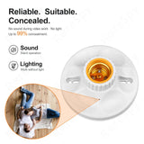 E27 WiFi bulb base spy camera design showing sound and lighting features for covert monitoring.