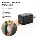 USB charger spy camera with hidden 1080P pinhole, silent operation, and no light for discreet surveillance.