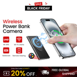 4K HD Spy Camera Power Bank with Wireless Charging & WiFi Remote View - AI Motion Detection for Pet/Nanny Monitoring