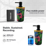Bottle-style hidden camera with 4000mAh battery, mobile power, and 10-12 hours recording duration.