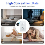 American-style socket with hidden WiFi camera for discreet monitoring in bedrooms, living areas, and more.