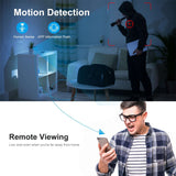 Image showing motion detection feature of a mini WiFi camera with remote viewing and security alerts.