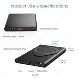 4K HD Spy Camera Power Bank with Wireless Charging & WiFi Remote View - AI Motion Detection for Pet/Nanny Monitoring