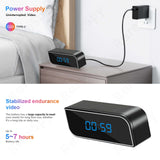 Clock with a digital display and Type-C power supply, showcasing battery endurance for uninterrupted video recording.