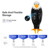 Eagle wall lamp camera showcasing flexible storage options, supporting up to 256GB TF storage for discreet surveillance.