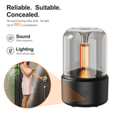 WiFi hidden camera candlelight diffuser with silent operation and no visible indicators for discreet surveillance.