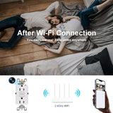 Discreet GFCI outlet spy camera with WiFi, providing HD live video streaming and motion alerts for covert surveillance.