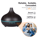 Calming ultrasonic aroma diffuser with hidden WiFi camera, designed for silent operation and discreet use in homes or offices.