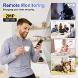 Man enjoying coffee while using smartphone to monitor various home security scenarios, illustrating remote monitoring features.